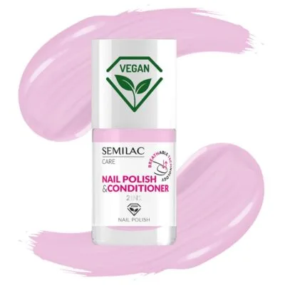 Semilac BREATHable 2w1 Lakier z odżywką do paznokci 7ml - 035 Jasny landrynkowy róż