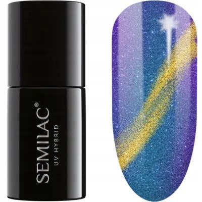 Semilac Lakier hybrydowy do paznokci 7ml - 310 Cat Eye Blue