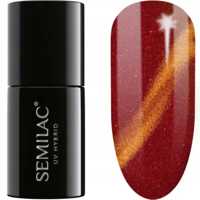 Semilac Lakier hybrydowy do paznokci 7ml - 313 Cat Eye Red