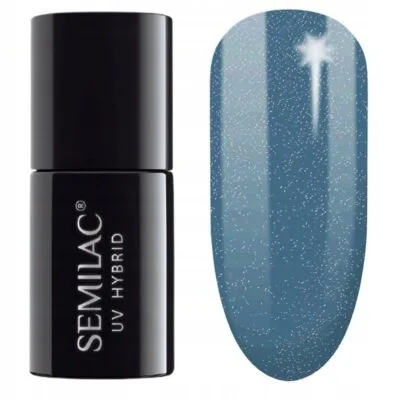 Semilac Lakier hybrydowy do paznokci 7ml - 324 Sea Blue Shimmer