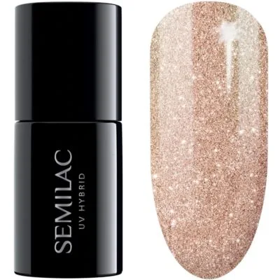 Semilac Lakier hybrydowy do paznokci 7ml - 349 Delicate Vanilla Glitter
