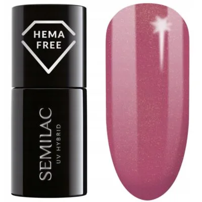 Semilac Lakier hybrydowy do paznokci 7ml - 377 Shimmer Stone Ruby