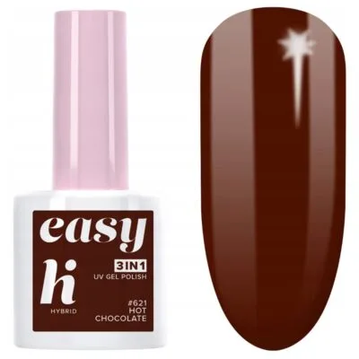 Hi Hybrid Easy 3w1 Lakier hybrydowy do paznokci 5ml - #621 Hot Chocolate
