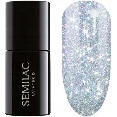 Semilac Lakier hybrydowy do paznokci 7ml - 460 Silver Fireworks
