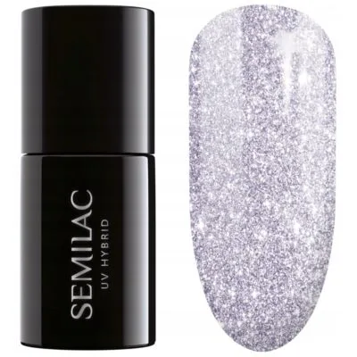 Semilac Lakier hybrydowy do paznokci 7ml - 461 Hollywood Silver
