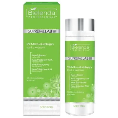 Bielenda Professional 5% Mikro-eksfoliujący tonik z kwasami do twarzy 200ml