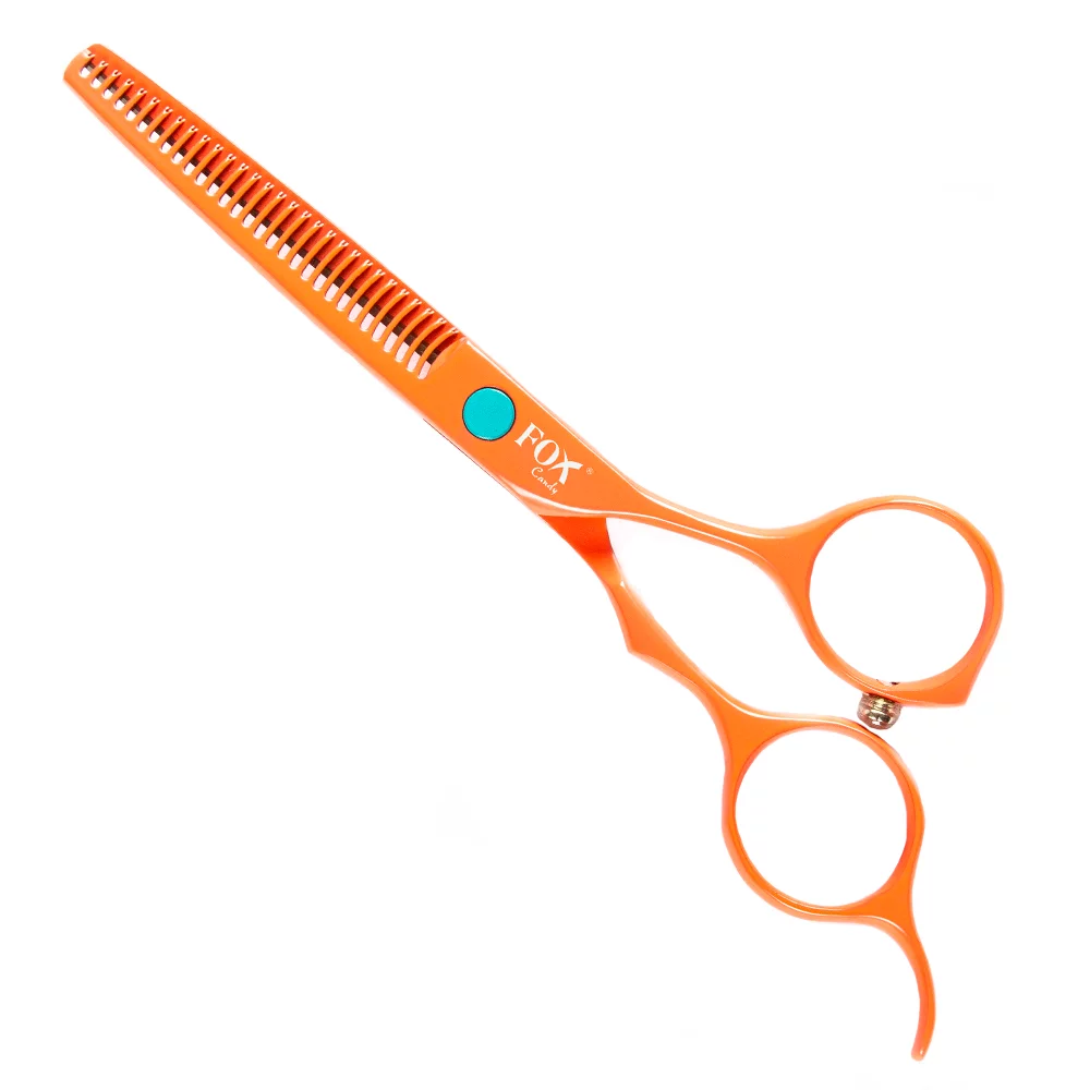 Филировочные ножницы Fox Candy Orange, 5,5 дюйма, сталь 440A, тефлоновое покрытие