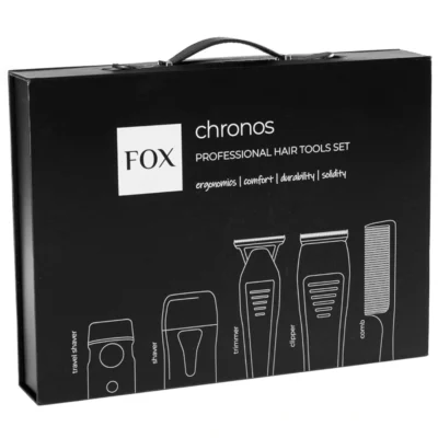 FOX Chronos Zestaw do strzyżenia włosów i brody (maszynka, trymer, golarka, mini golarka, grzebień)