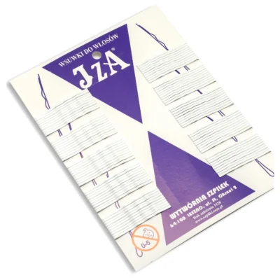 IZA Wsuwki karbowane, bez kulki - Białe - 4.5cm - 100 szt.