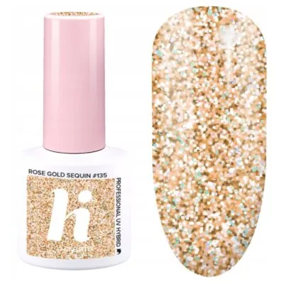 Hi Hybrid Lakier hybrydowy do paznokci 5ml - #135 Rose Gold Sequin