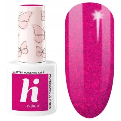 Hi Hybrid Lakier hybrydowy do paznokci 5ml - #263 Glitter Magenta