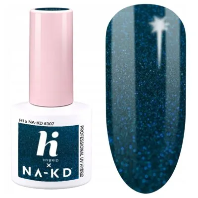 Hi Hybrid x NA-KD Lakier hybrydowy do paznokci 5ml - #307 Blue Ocean Gloss
