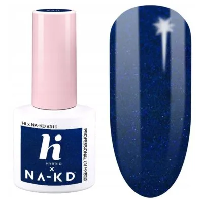 Hi Hybrid x NA-KD Lakier hybrydowy do paznokci 5ml - #311 Deep Blue Shine