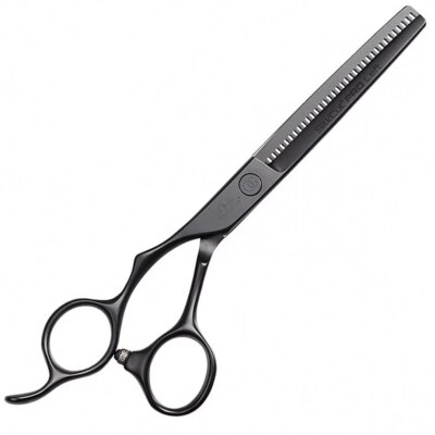 Olivia Garden SilkCut Pro Black Mat Left Degażówki fryzjerskie leworęczne 6,35"