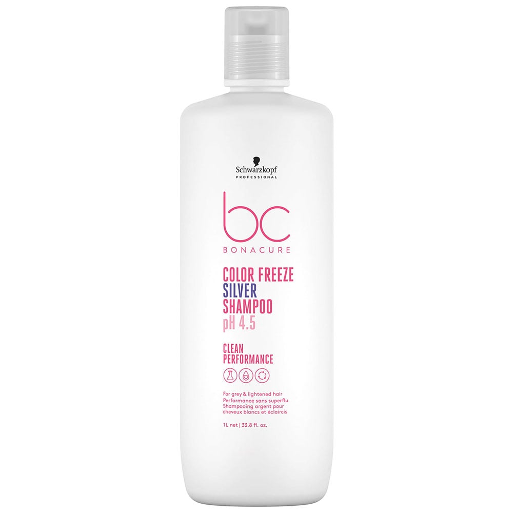 Оттеночный шампунь Schwarzkopf Professional BC Bonacure Color Freeze Silver против желтизны, для седых волос, 1000 мл