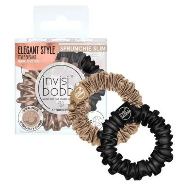 Invisibobble Sprunchie Slim True Golden Aksamitne gumki do włosów 2 szt.