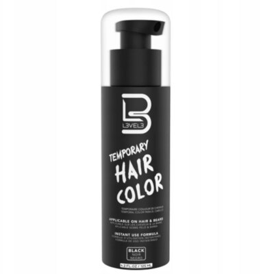 L3VEL3 Temporary Hair Color Żel barwiący do włosów i brody 125 ml - Czarny