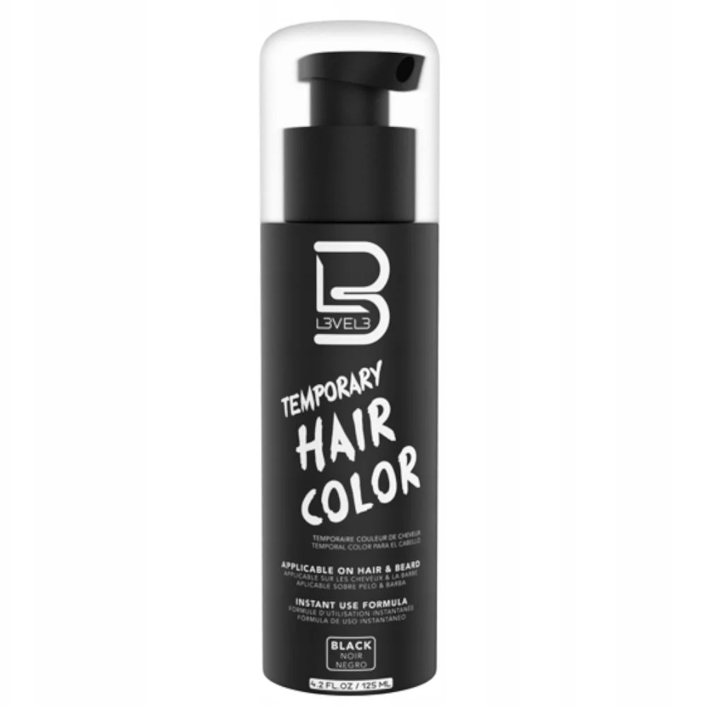 Гель для временного окрашивания волос и бороды L3VEL3 Temporary Hair Color, оттенок чёрный, 125 мл