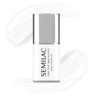 Semilac Lakier do paznokci hybrydowy One Step 3w1 Glossy 7ml - S110 The White