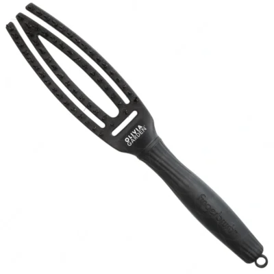 Olivia Garden Szczotka do włosów FingerBrush Combo Full Black - Small
