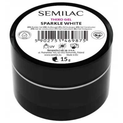 Semilac Thixo Gel Żel Budujący do paznokci 15g - Sparkle White