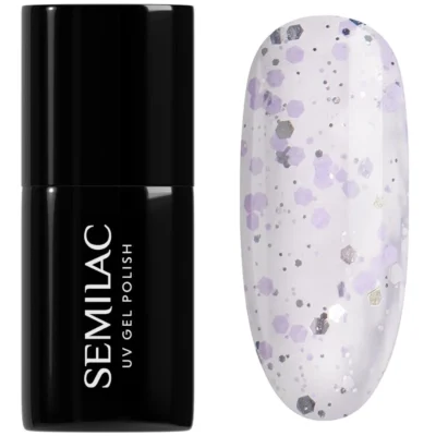 Semilac Lakier do paznokci hybrydowy 7ml - 925 Silver & Violet Drops