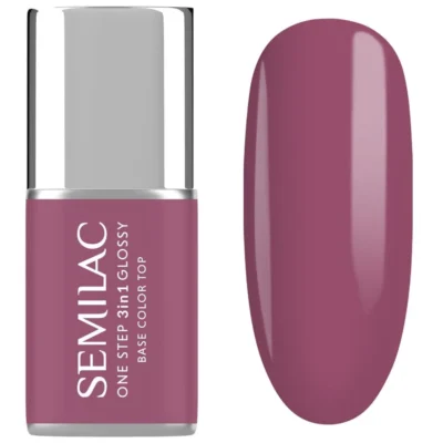 Semilac Lakier do paznokci hybrydowy One Step 3w1 Glossy 7ml - S205 Purple Beige
