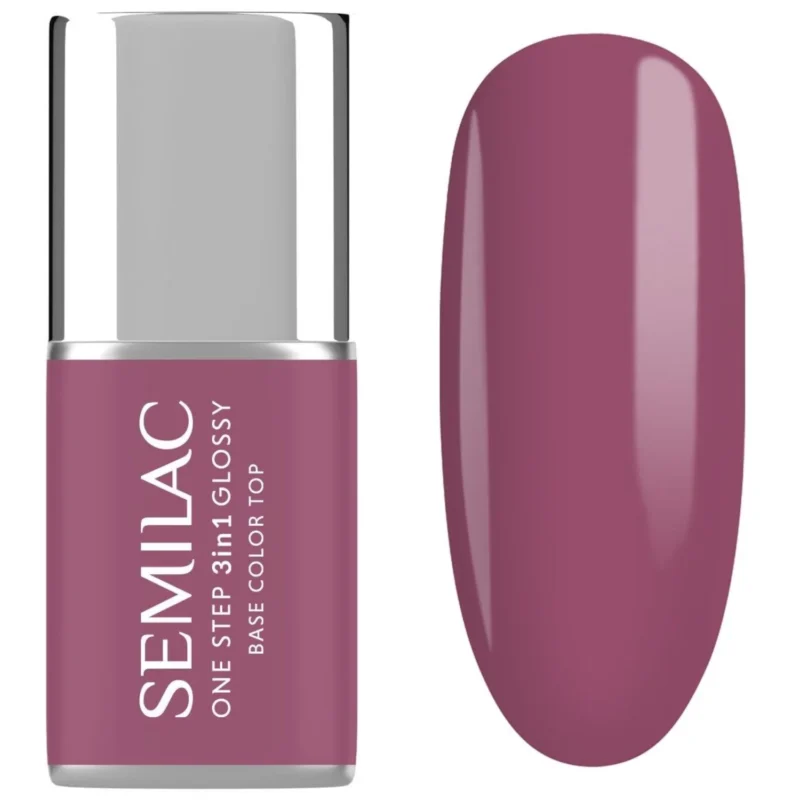 Semilac Lakier do paznokci hybrydowy One Step 3w1 Glossy 7ml - S205 Purple Beige