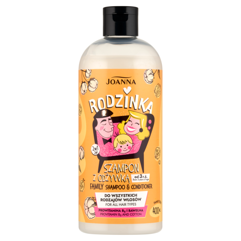 5901018022419_5901018022419_T1 Joanna Rodzinka Prowitamina B5 szampon z odżywką 2w1 dla całej rodziny 400ml