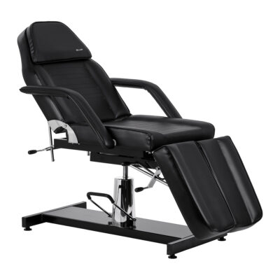 Sillon 210 Fotel kosmetyczny hydrauliczny do pedicure z kołyską i dzielonym podnóżkiem - czarny