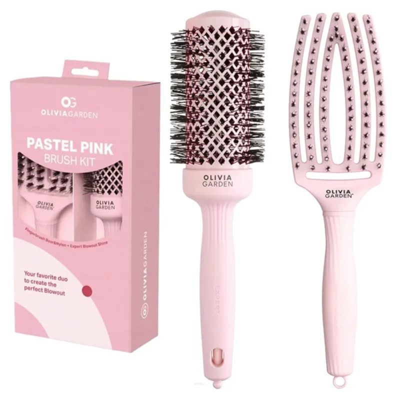 Olivia Garden Pastel Pink Brush Kit Zestaw szczotek do włosów
