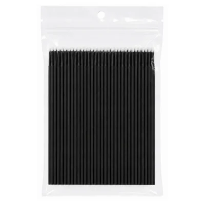 Aplikatory bezwłókienkowe do rzęs 100 szt., blister - 1,2mm Czarne