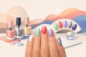Trendy w manicure hybrydowym 2026 - kolory