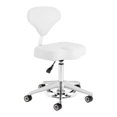 Azzurro 156-F Taboret kosmetyczny bump-up - śnieżnobiały