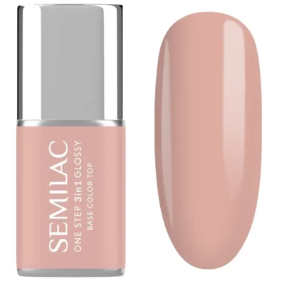 Semilac Lakier do paznokci hybrydowy One Step 3w1 Glossy 7ml - S450 Light Peach
