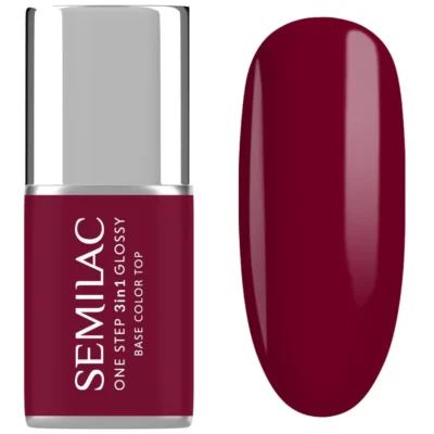 Semilac Lakier do paznokci hybrydowy One Step 3w1 Glossy 7ml - S570 Dark Raspberry