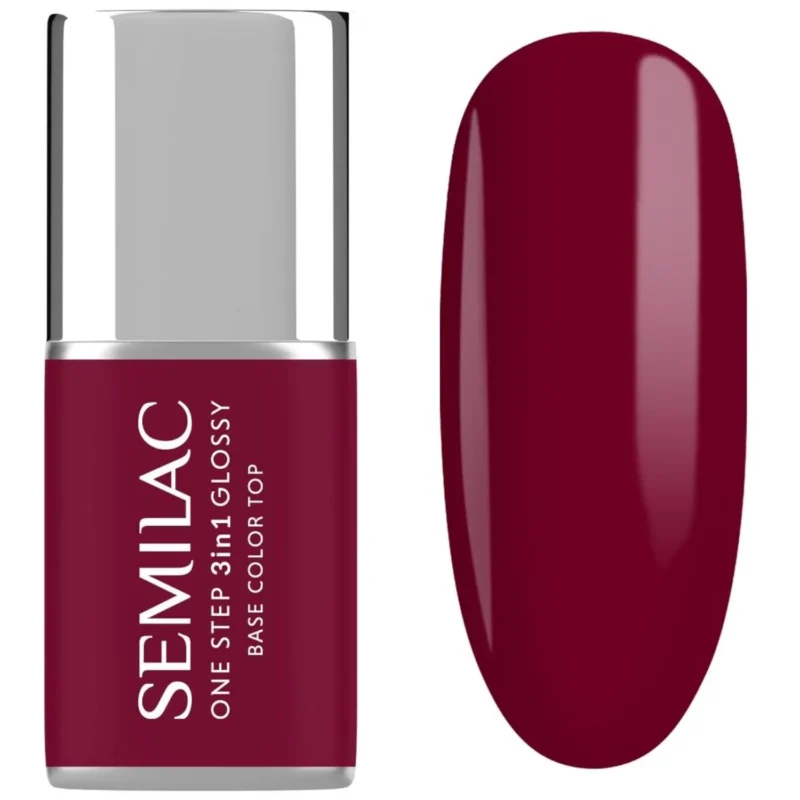 Semilac Lakier do paznokci hybrydowy One Step 3w1 Glossy 7ml - S570 Dark Raspberry