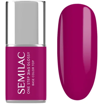 Semilac Lakier do paznokci hybrydowy One Step 3w1 Glossy 7ml - S595 Bright Purple