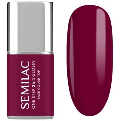 Semilac Lakier do paznokci hybrydowy One Step 3w1 Glossy 7ml - S775 Plum Wine