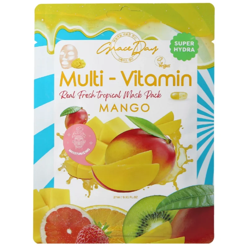 multi-vitamin_mango_mask GraceDay Multi-Vitamin Mango Mask Pack odżywcza maska w płachcie z mango 27ml