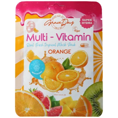GraceDay Multi-Vitamin Orange Mask Pack rozświetlająca maska w płachcie z pomarańczą 27ml