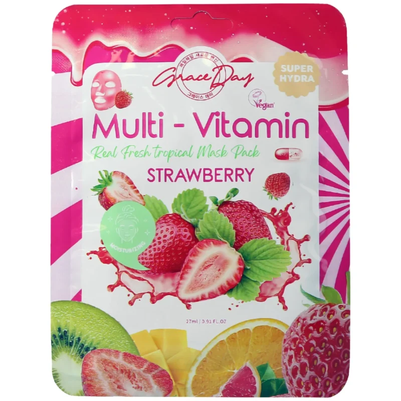 GraceDay Multi-Vitamin Strawberry Mask Pack nawilżająca maska w płachcie z truskawką 27ml