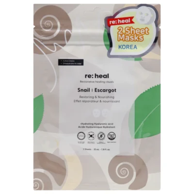 RE:HEAL Snail maseczki w płachcie odżywcze i regenerujące 2 szt.
