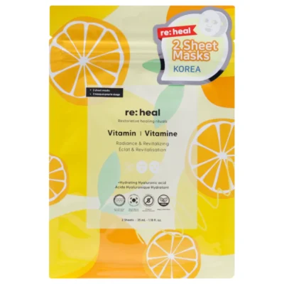 RE:HEAL Vitamin maseczki w płachcie rozświetlające i nawilżające 2 szt.