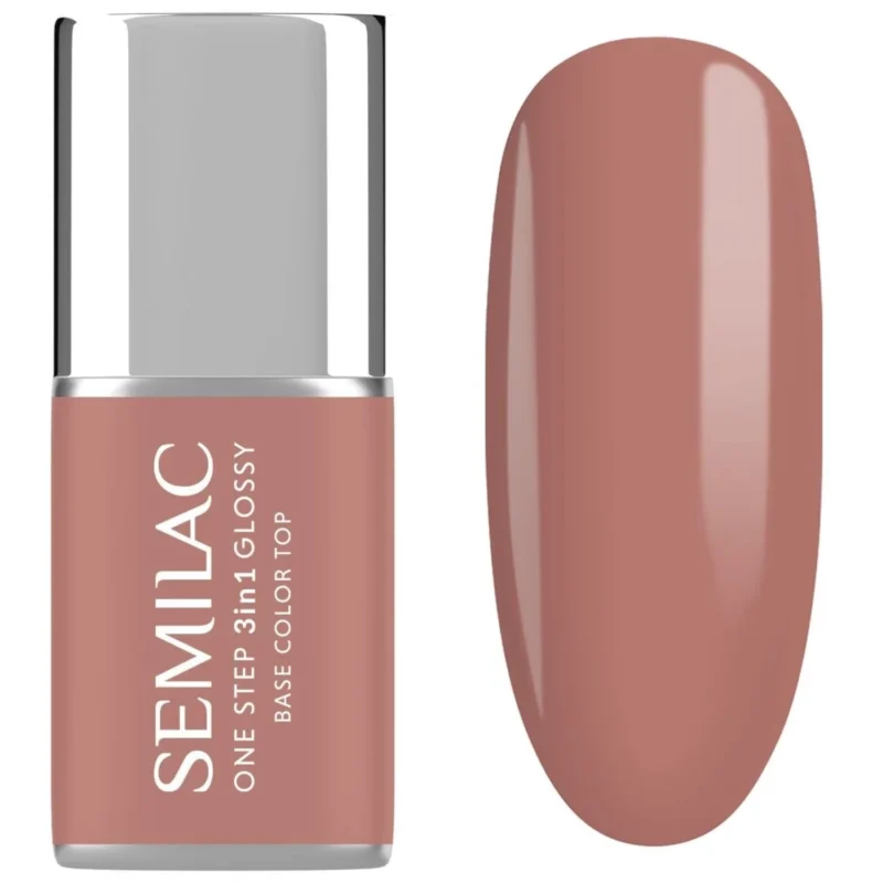 Semilac Lakier do paznokci hybrydowy One Step 3w1 Glossy 7ml - S235 Peach Beige