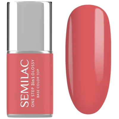 Semilac Lakier do paznokci hybrydowy One Step 3w1 Glossy 7ml - S690 Coral Pink