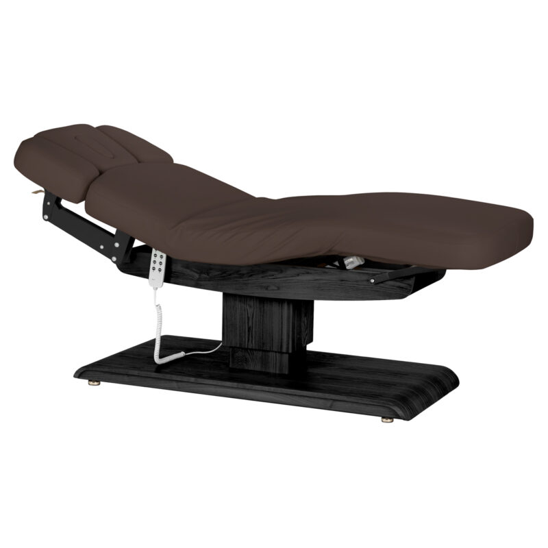 Sillon Relax Leżanka SPA - brązowa ciemna z czarną podstawą