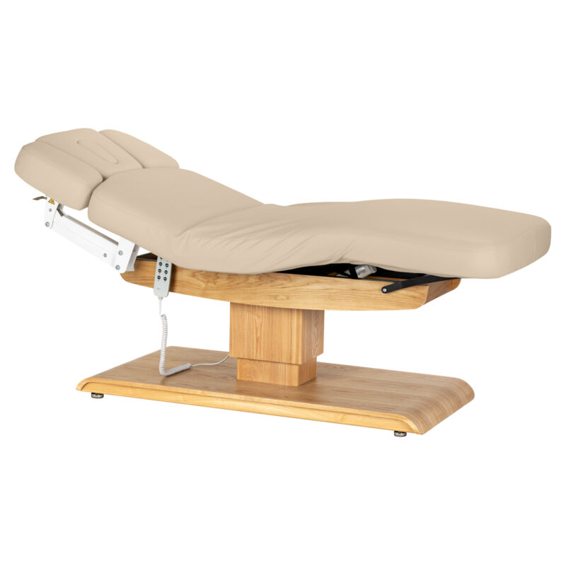 Sillon Relax Leżanka SPA - beżowa z jasnobrązową podstawą
