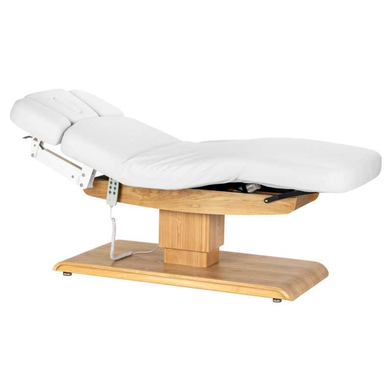 Sillon Relax Leżanka SPA - biała z jasnobrązową podstawą