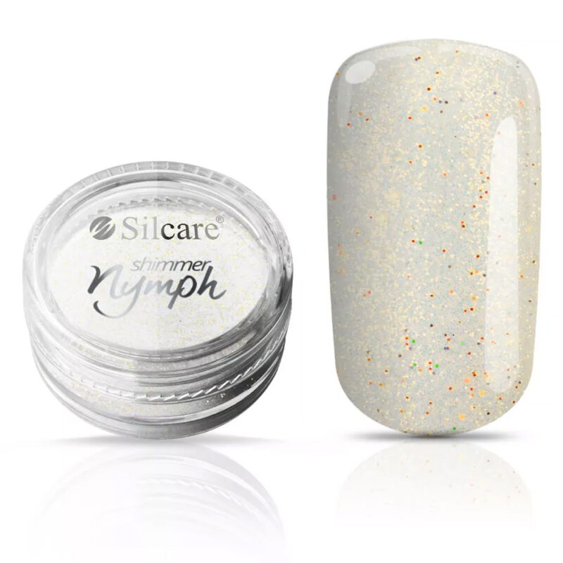 nymph_white Silcare Shimmer Nymph Pyłek do paznokci - White